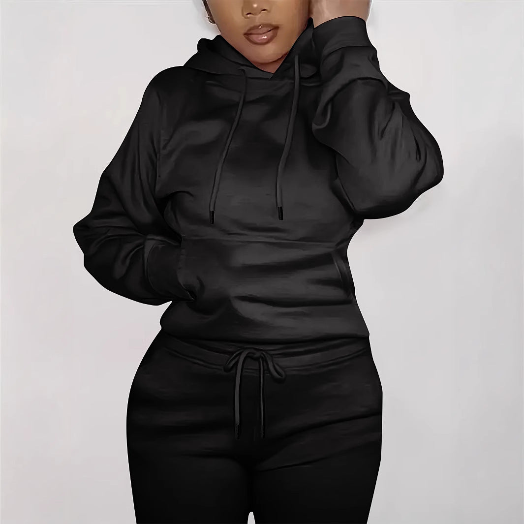 Women's Comfortable Hoodie with Kangaroo Pocket and Elastic Waist - Chic and Stylish