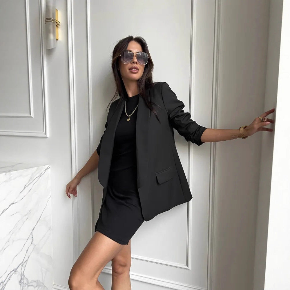 Dames blazer élégant avec fentes asymétriques Chic und Stil