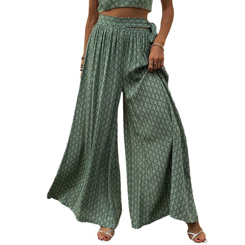 Chic and Style wide-leg boho printed pants for women