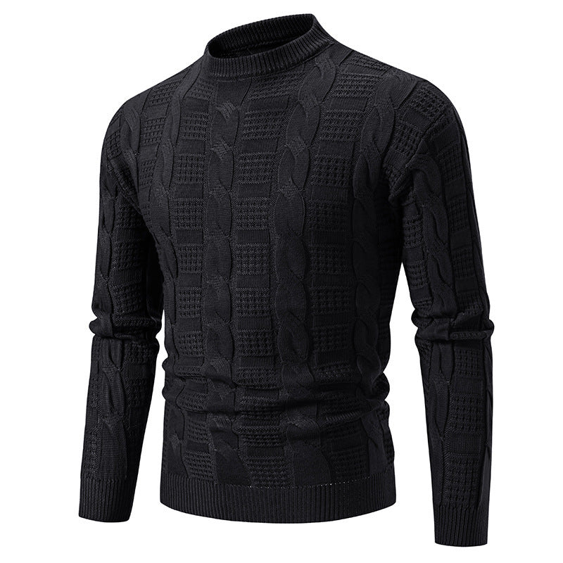 Quilted knit pullover for men with high collar Chic and Style