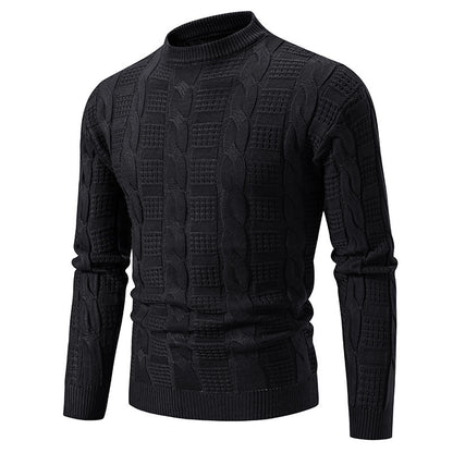 Quilted knit pullover for men with high collar Chic and Style
