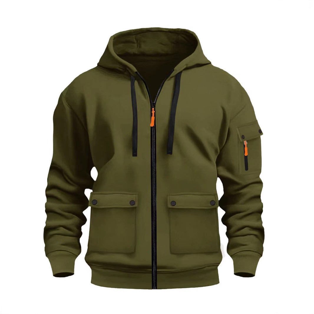 Functional hooded jacket for men with multiple pockets Chic and Style
