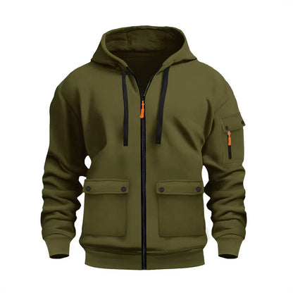 Functional hooded jacket for men with multiple pockets Chic and Style