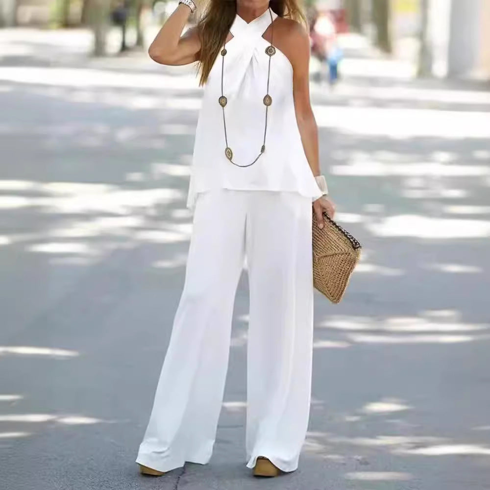 Women Elegant and airy set with wide pants Chic and Style