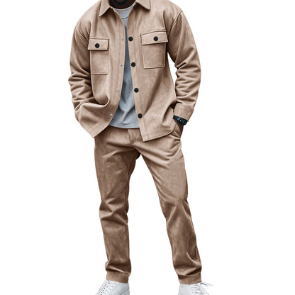 Casual shirt and pants set for men in soft material with practical pockets Chic und Stil