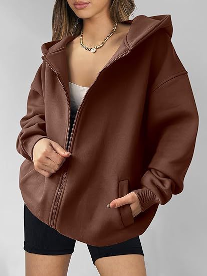 Dames décontracté oversized zip-hoodie Chic und Stil