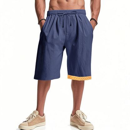 Shorts de plage décontractés pour hommes avec taille élastique et ourlet décoratif Chic und Stil