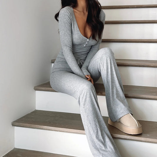 Women casual top and long pants Chic and Style