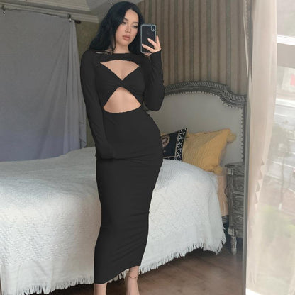 Robe Cut-Out pour femmes avec long manches et design raffiné Chic und Stil