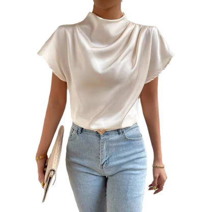 Dames Chemisier Satin Modique Chic und Stil