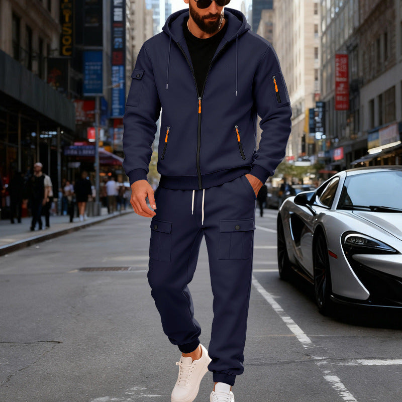 Chic und Stil men's sporty hoodie and cargo pants set