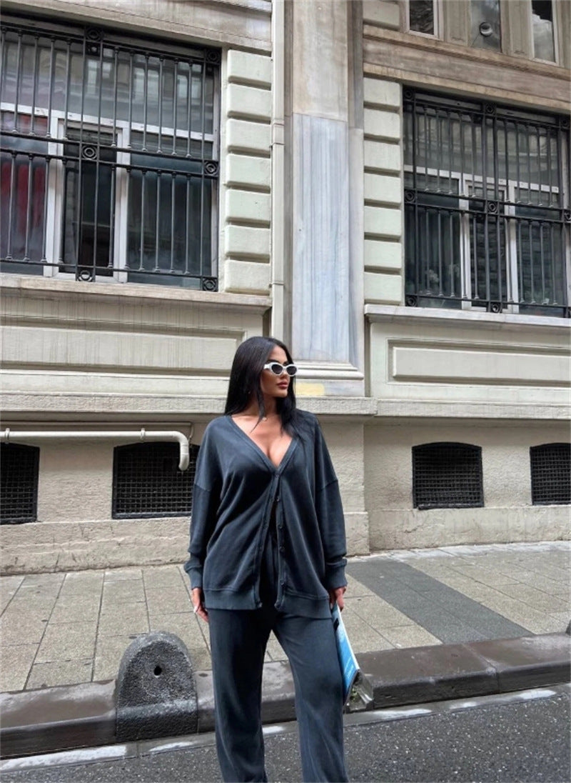 Dames décontracté Cardigan surdimensionné avec boutons Chic und Stil