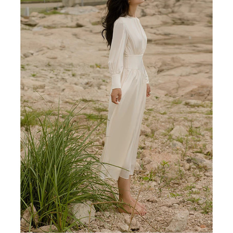 Robe Maxi Bohémienne Femme avec Pliage Élégant Chic und Stil