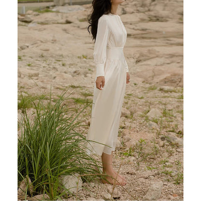 Robe Maxi Bohémienne Femme avec Pliage Élégant Chic und Stil