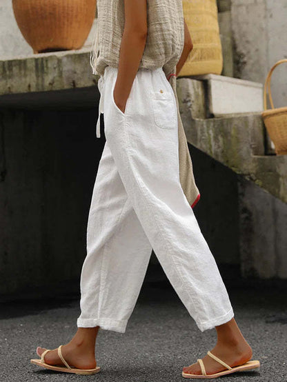 Women linen casual pants Chic and Style