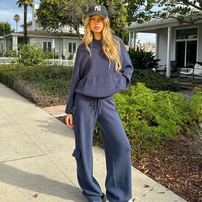 Dames Pull en tricot confortable avec capuche Chic und Stil