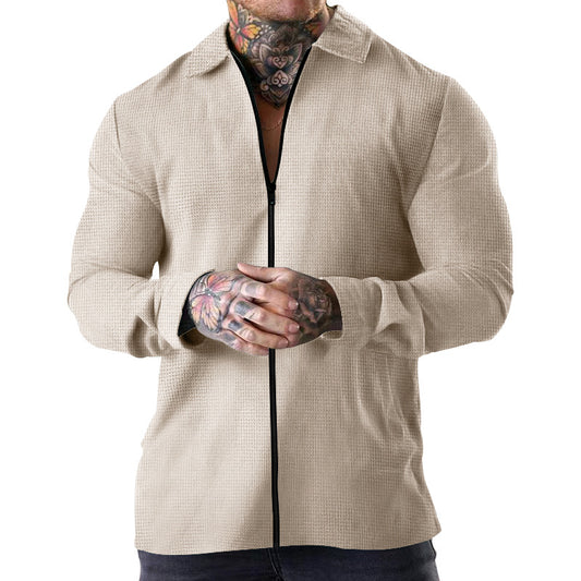 Veste à zip fonctionnelle pour hommes en matériau de haute qualité avec design structuré Chic und Stil