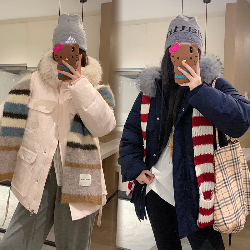 Dame parka d'hiver avec fausse fourrure amovible Chic und Stil