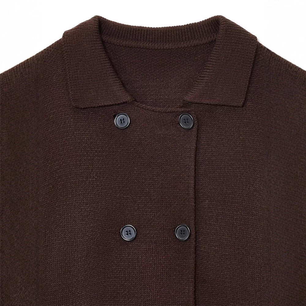 Dames cardigan chaud avec double rangée de boutons Chic und Stil