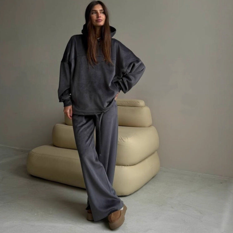 Dames Ensemble de Hoodie Premium Confortable et Pantalon Ample Chic und Stil