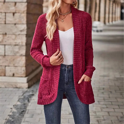 Dames cardigan décontracté avec poches et design texturé Chic und Stil