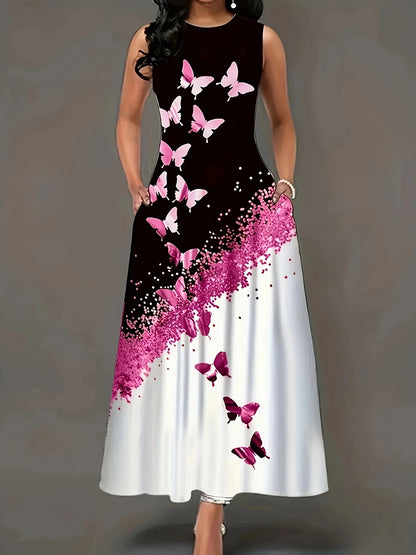 Robe maxi femme avec motif floral et poches pratiques Chic und Stil