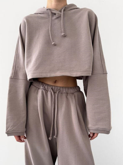 Dames cropped Hoodie avec manches larges Chic und Stil