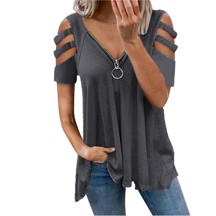 Dames pull en tricot avec des manches à découpes tendance Chic und Stil