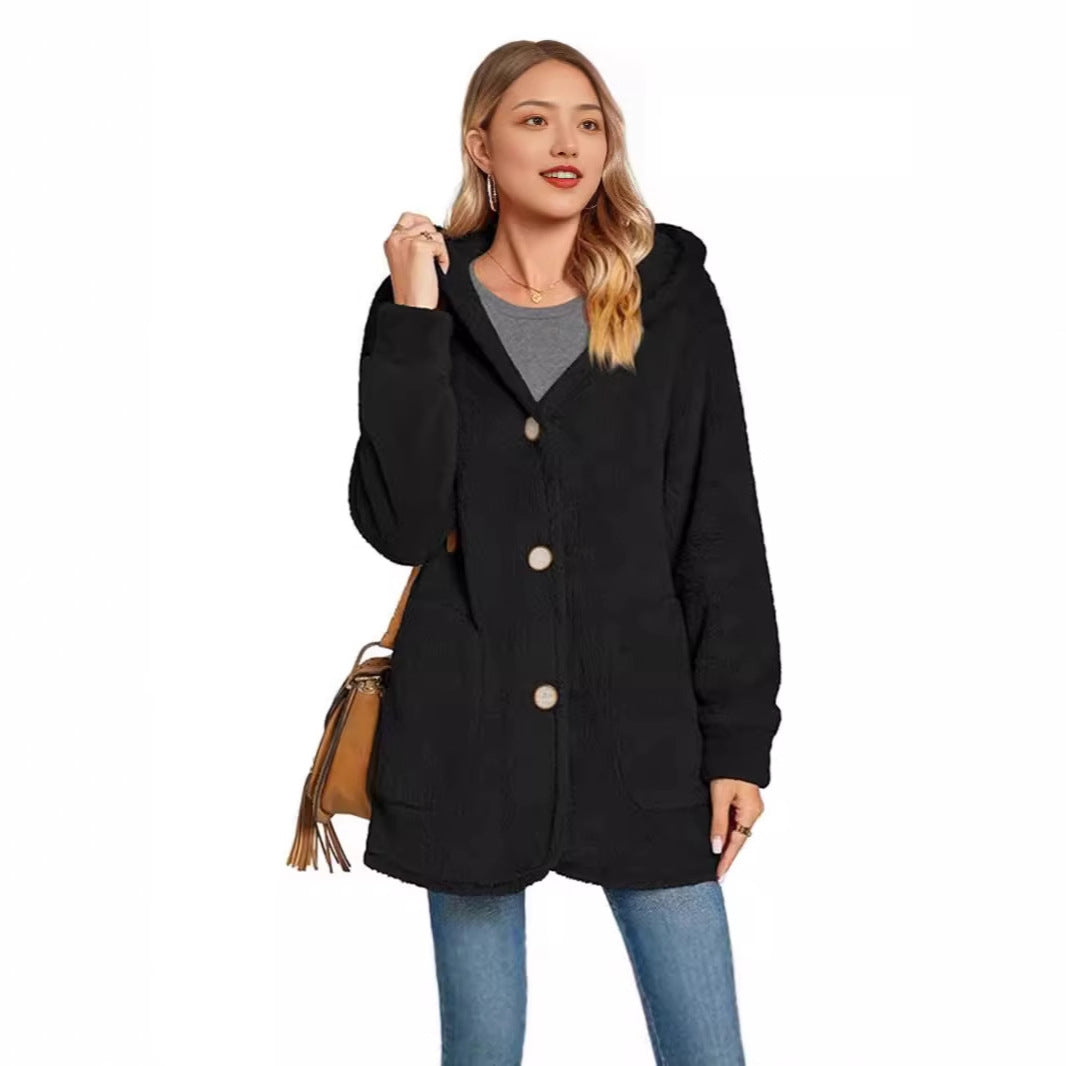 Women's comfortable and cozy vest with hood, Chic and Stil