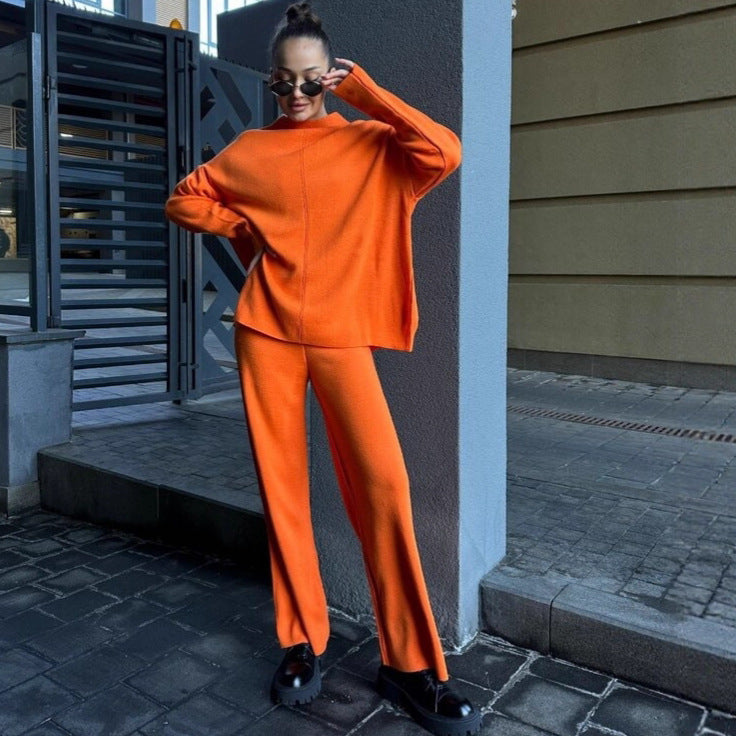 Women Elegant and Casual Lounge Set with a Loose Top and Flared Pants Chic and Style