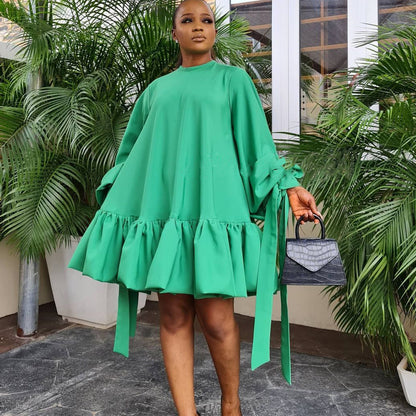Robe tunique décontractée pour femmes avec volants et rubans Chic und Stil
