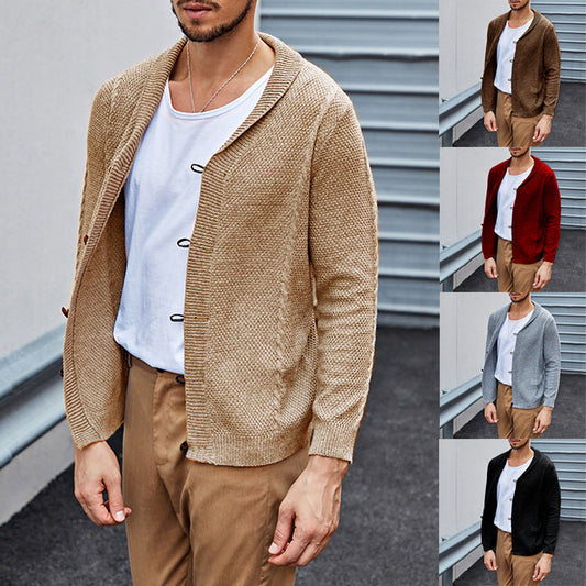 Cardigan en tricot décontracté pour hommes avec une structure raffinée et une coupe ouverte Chic und Stil