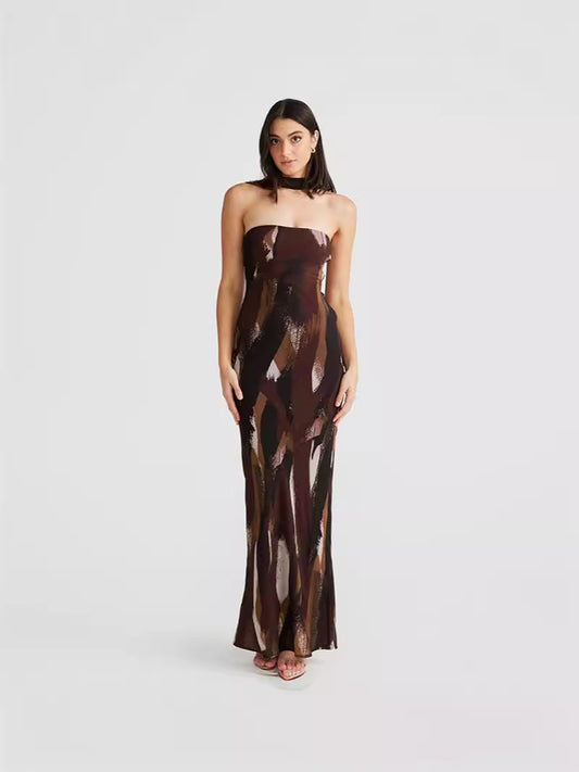 Dames Robe de soirée élégante et ajustée sans bretelles Design Chic und Stil
