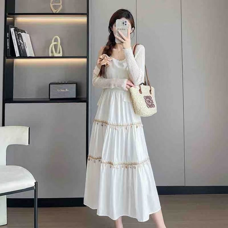 Robe maxi femme avec des détails romantiques Chic und Stil