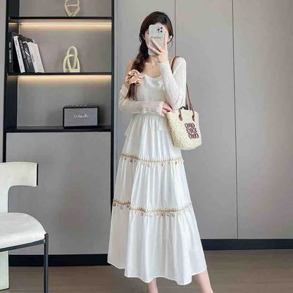 Robe maxi femme avec des détails romantiques Chic und Stil