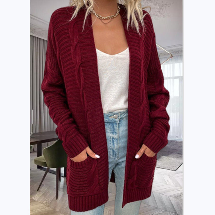 Cardigan en tricot pour femmes avec un design structuré et de grandes poches Chic und Stil