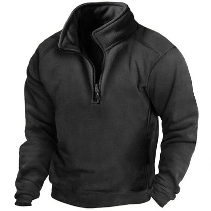 Pull-over Fleece pour hommes avec col haut et fermeture éclair pratique Chic und Stil