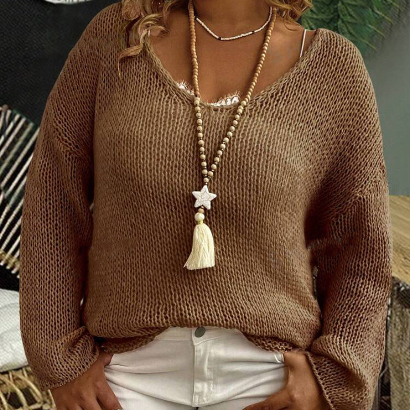Pull-over en grosse maille pour femmes avec une coupe ample et des manches aériennes Chic und Stil