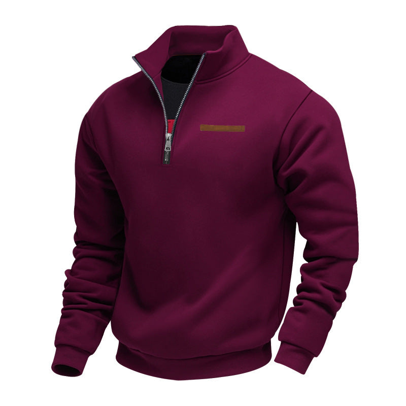Sporty fleece pullover for men with half-zip Chic und Stil