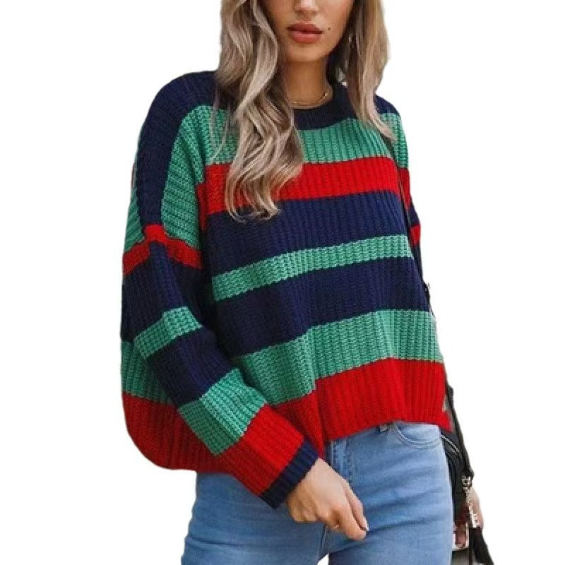 Pull femme avec des bandes larges dans un design tendance Chic und Stil