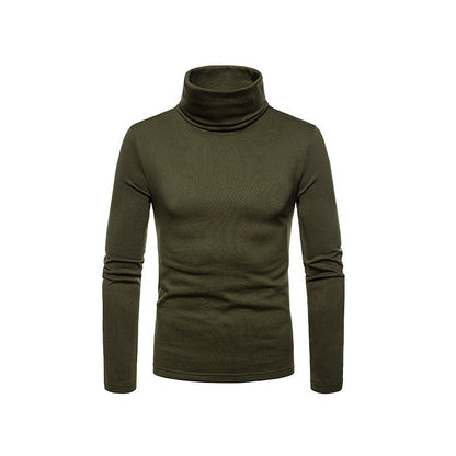 Hommes Haut de gamme Haut à col roulé en matériau élastique Chic und Stil