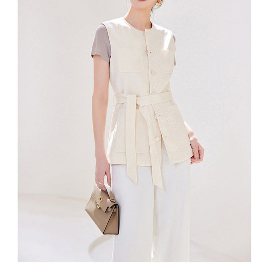 Gilet utilitaire cropped contemporain pour femmes Chic und Stil
