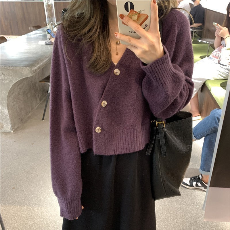 Dames cardigan moelleux avec de gros boutons et une coupe ample Chic und Stil