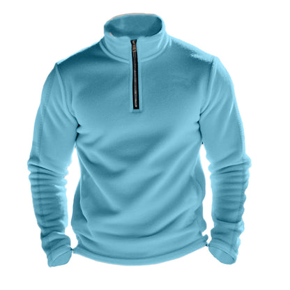 Pull en polaire pour hommes avec col montant et fermeture éclair Chic und Stil