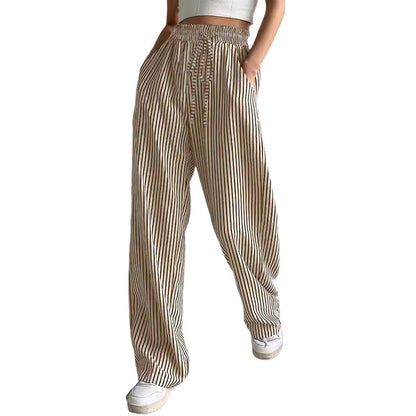 Ladies Wide Striped Pants Chic and Style