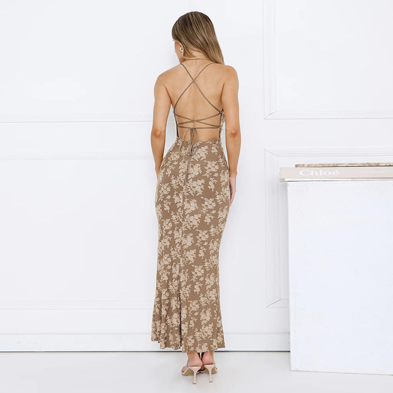 Dames Élégante Robe Maxi Florale Chic und Stil