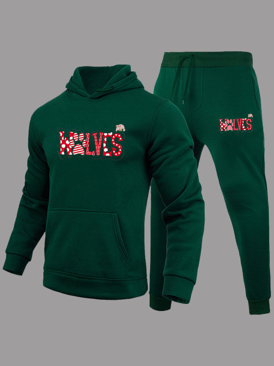 Men's hoodie and jogger pants set with catchy graphic print Chic and Style