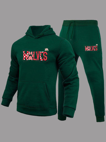 Men's hoodie and jogger pants set with catchy graphic print Chic and Style