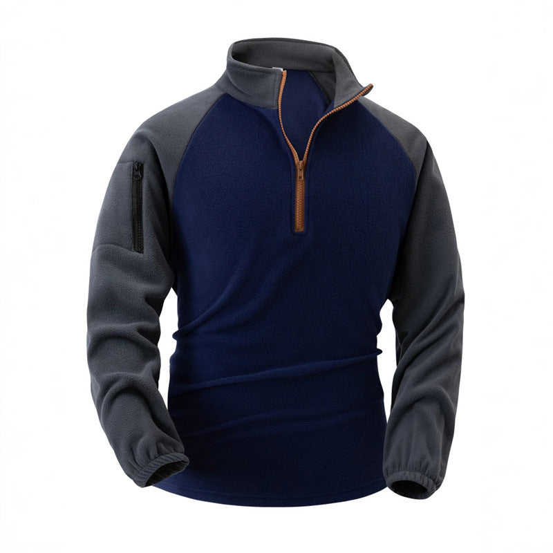 Men's Fleece Pullover with Half-Zip and Functional Pockets Chic and Style