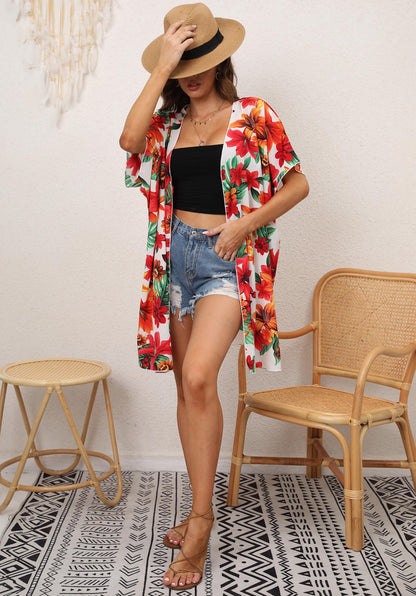 Kimono floral pour dames Chic und Stil